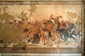 The Battle of Issus shown on the Alexander Mosaic (c 100 BC), in Pompeii