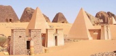 Wide view of Nubian pyramids, Meroe (Sudan)