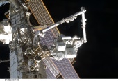 Space Station Remote Manipulator System mates the ELC to the Zenith / Outboard PAS