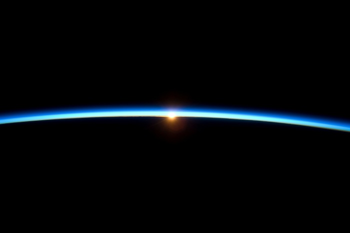 
	Golden sunset and Earth's thin, blue atmosphere, November 23, 2009
	As seen from the International Space Station (Expedition 21)
	
	Credit: NASA