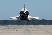 Space Shuttle Atlantis (STS-129) seconds away from a mid-morning landing