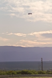 Parachute descending following Pad Abort 1 (PA-1) launch on May 6, 2010