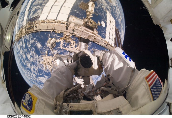 
	SS023-E-044852 (17 May 2010) --- NASA astronaut Garrett Reisman, STS-132 mission specialist, takes a busy 