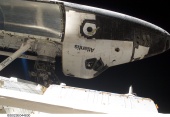 Atlantis's cabin and forward cargo bay while the STS-132 spacecraft was docked to the ISS, 17 May 10