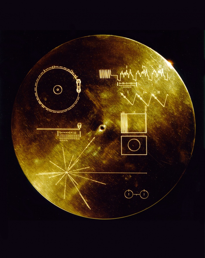 This gold aluminum cover was designed to protect the Voyager 1 and 2 