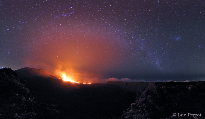   Multiverses: The Milky Way Over the Peak of the Furnace  Credit: Luc Perrot  Astronomy Picture of the Day - 2010 November 1  Explanation: On Reunion Island, it is known simply as 
