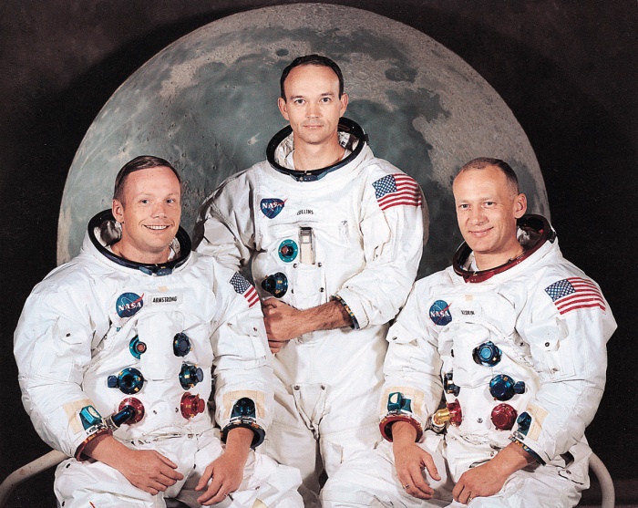 
	Left to right: Armstrong, Collins, Aldrin