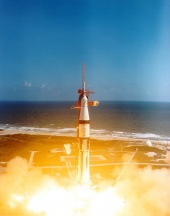 Apollo 7 during liftoff