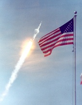 Apollo 11 climbs toward orbit