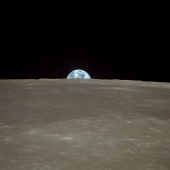 Earthrise sequence over lunar horizon - 1