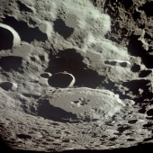 view of Daedalus crater from lunar orbit