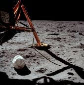 Armstrong's first photo in the Moon