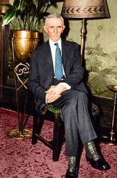 Tesla at the New Yorker Hotel, at his 78th birthday