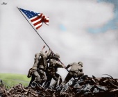 Flag raising on Iwo Jima. February 23, 1945