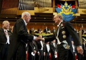 Ray Davis in Stockholm,  accepting the Nobel Prize
