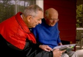 John Bahcall (left) visits Ray Davis at his home (2003)