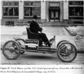 Frede Allison in the 1913 Ford Experimental Electric car