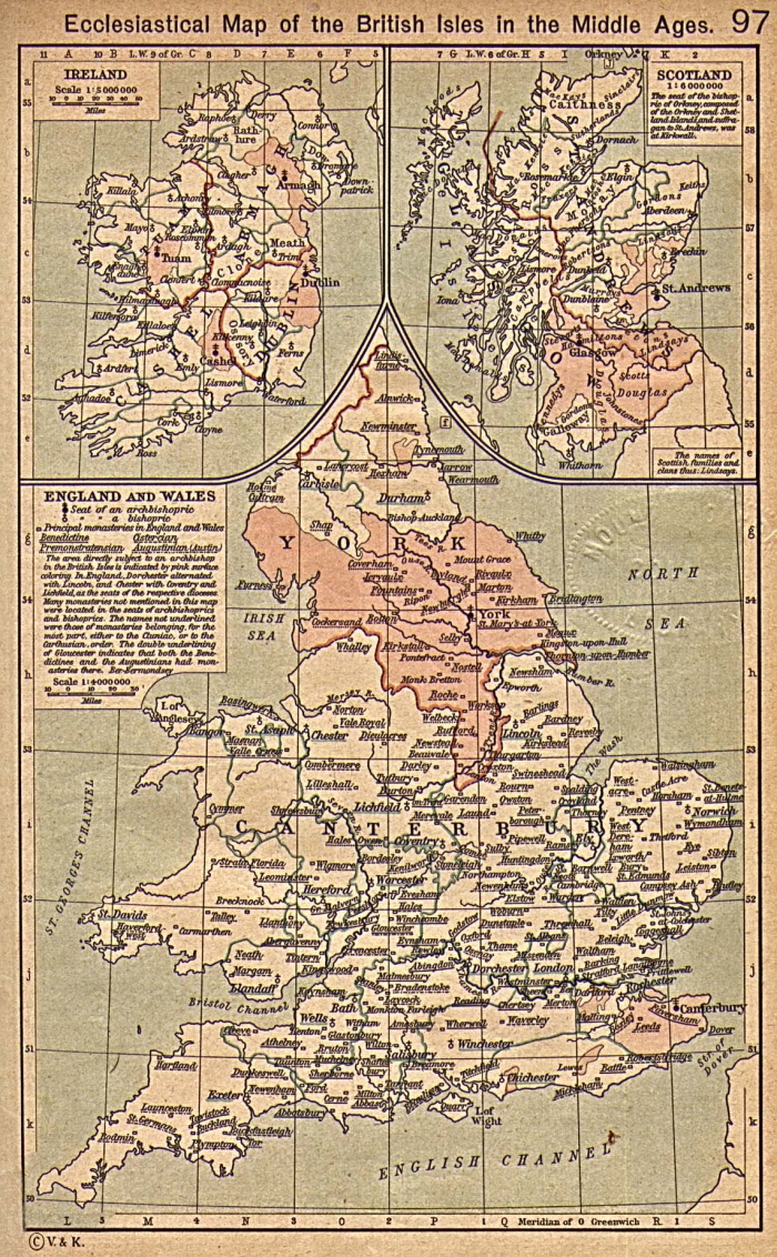 
	British Isles Ecclesiastical Map in the Middle Ages. From The Historical Atlas by William R. Shepherd, 1923
	
	Source: University of Texas at Austin, Perry-Castaneda Library, Map Collection
	http://www.lib.utexas.edu/maps/