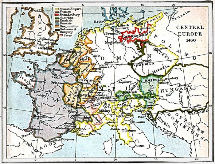 
	Central Europe 1460 A.D.
	

	Source: University of Texas at Austin, Perry-Castaneda Library, Map Collection
	http://www.lib.utexas.edu/maps/