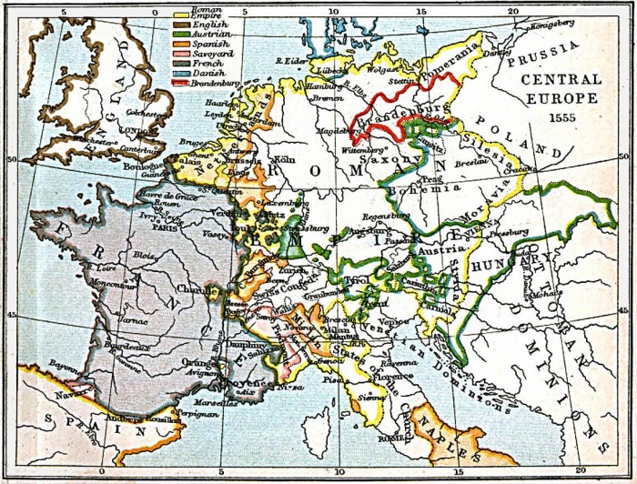 
	Central Europe 1555 A.D.
	

	Source: Source: University of Texas at Austin, Perry-Castaneda Library, Map Collection
	http://www.lib.utexas.edu/maps/