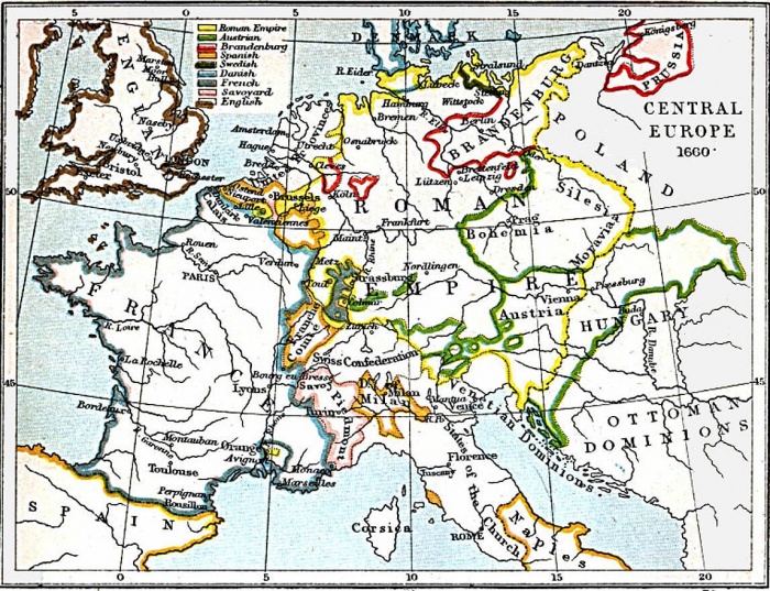 
	Central Europe 1660 A.D.
	

	Source: Source: University of Texas at Austin, Perry-Castaneda Library, Map Collection
	http://www.lib.utexas.edu/maps/