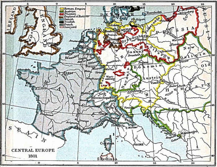 
	Central Europe 1801 A.D.

	Source: University of Texas at Austin, Perry-Castaneda Library, Map Collection
	http://www.lib.utexas.edu/maps/