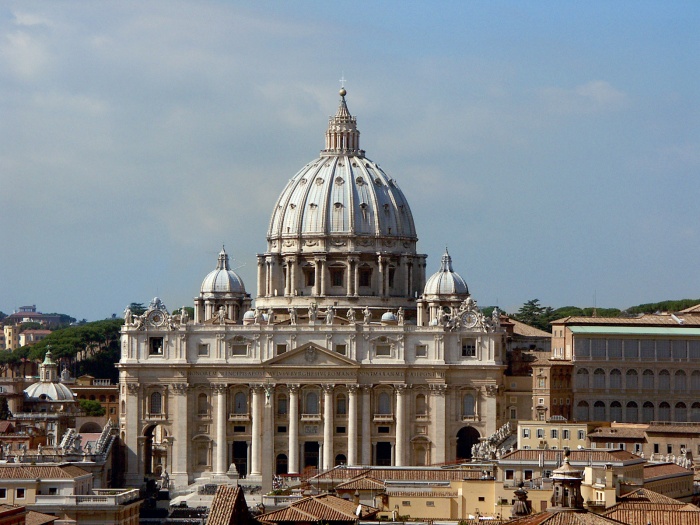 
	Michelangelo's dome of St. Peter's Basilica
	

	In 1546, Michelangelo was appointed architect of St. Peter's Basilica in the Vatican, and designed its dome. As St. Peter's was progressing there was concern that Michelangelo would pass away before the dome was finished. However, once building commenced on the lower part of the dome, the supporting ring, the completion of the design was inevitable.