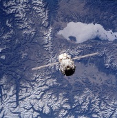 8. ISS after separation from the Space Shuttle Atlantis over Mongolia