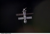 10. ISS: next to the Progress appears the Zvezda service module, delivered by a Proton rocket