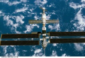 19. ISS during fly-around by the Endeavour, showing the 240-foot-long, 38-foot-wide new solar array