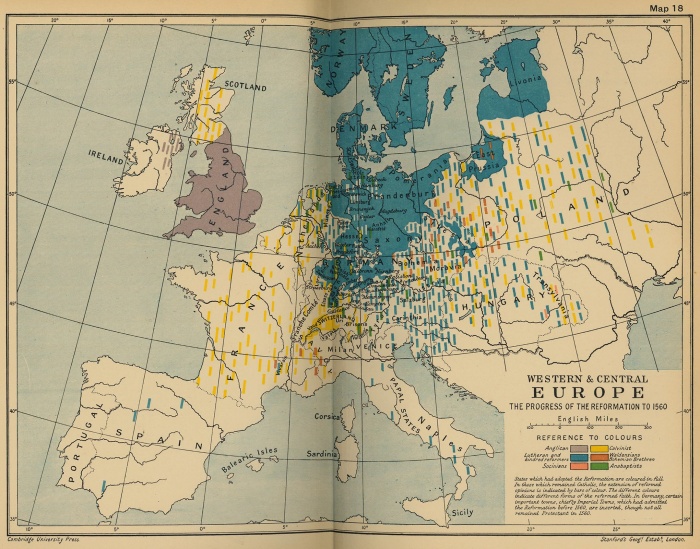 Western and Central Europe, The Progress of the Reformation to 1560Source: University of Texas at Austin, Perry-Castaneda Library, Map Collectionhttp://www.lib.utexas.edu/maps/From 