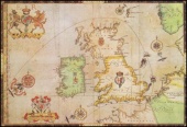 English chart showing the route of the Spanish Armada (c.1590)