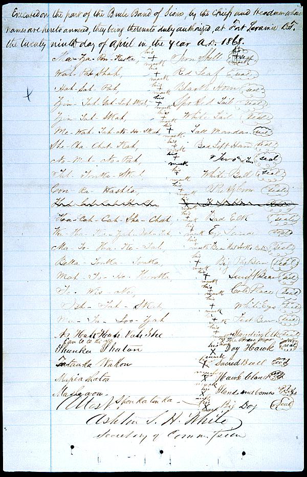 Sioux Treaty of 1868, page 3
	
	National Archives and Records Administration
	General Records of the United States Government
	Record Group 11
	ARC Identifier: 299803