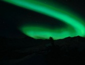 Aurora borealis over the skies of the Alaskan wilderness