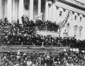 Abraham Lincoln Photographed Reading His Second Inaugural Address