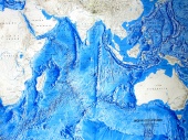 Indian Ocean map - relief of the oceanic floor
