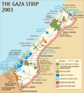 Gaza Strip Map, 2003