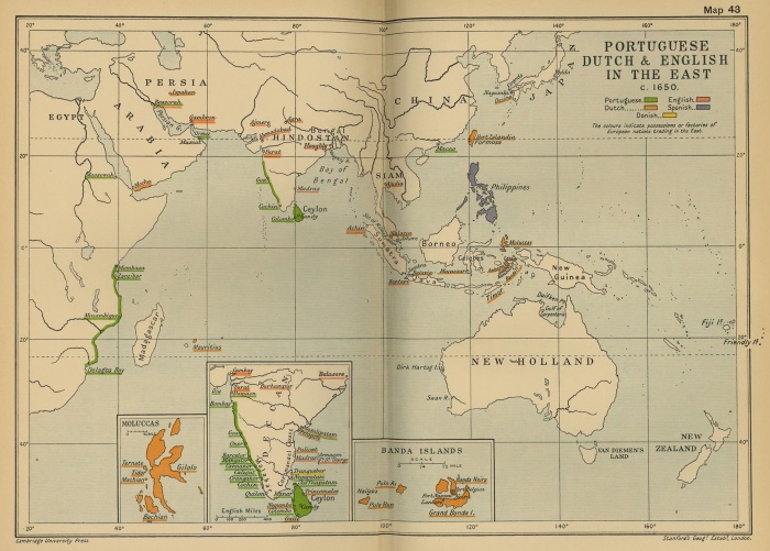 Portuguese, Dutch and English in the East c. 1650 
