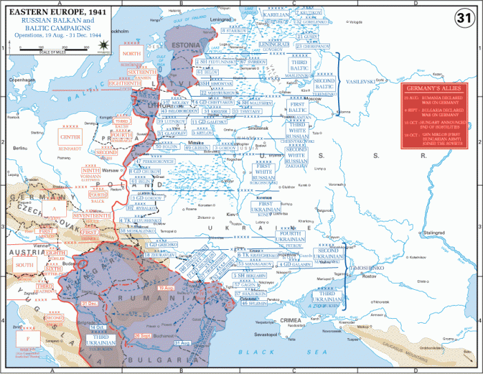 
	Russian Balkan And Baltic Campaigns, 19 August-31 December 1944
	

	Source: U.S. Military Academy