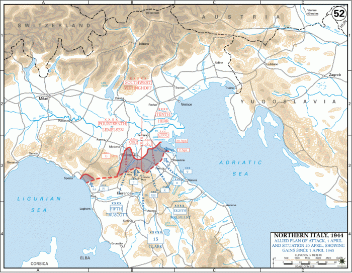 
	Allied Plan Of Northen Italy Attack, April 1945
	

	Source: U.S. Military Academy
