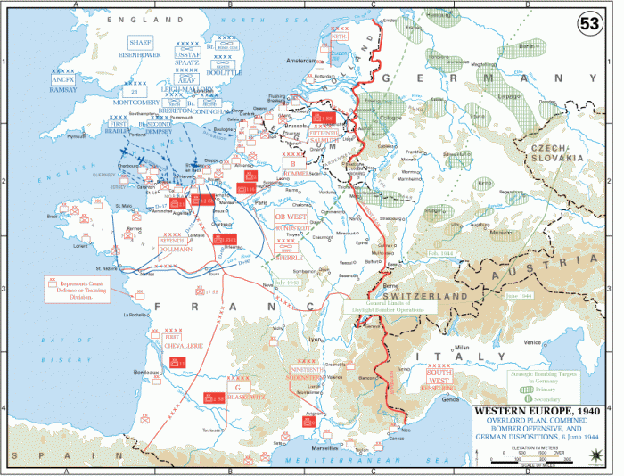 
	Overlord Plan, Combined Bomber Offensive And German Dispositions, 6 June 1944
	

	Source: U.S. Military Academy