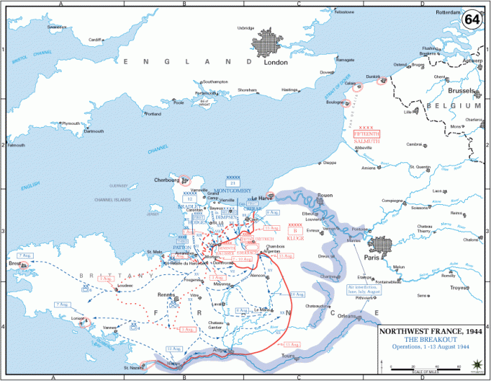 
	The Breakout, 1-13 August1944
	

	Source: U.S. Military Academy