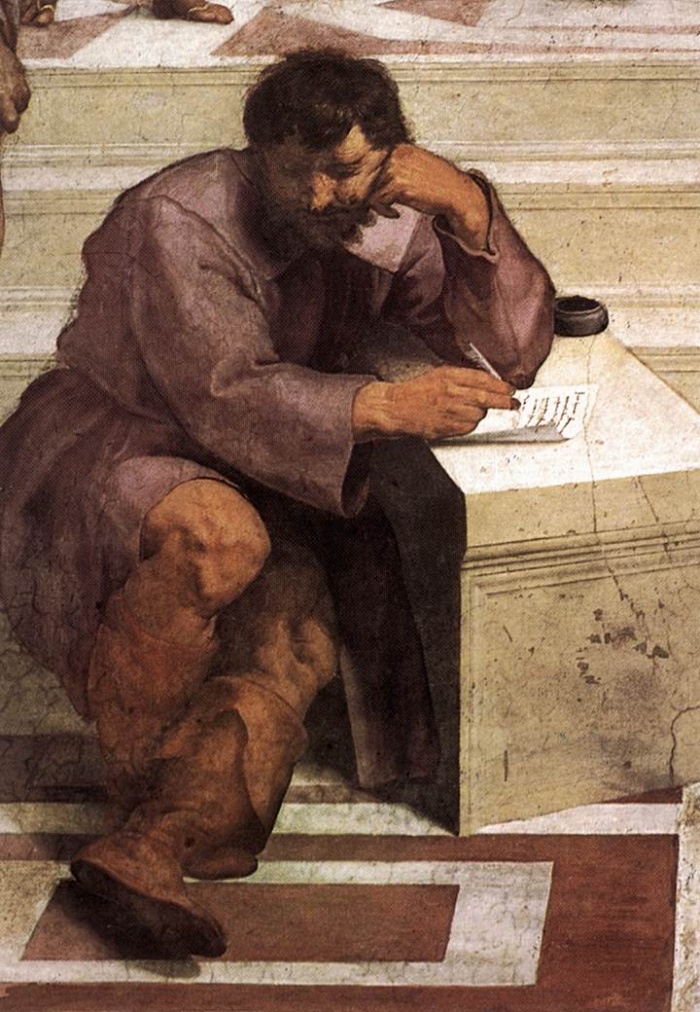 
	Heraclitus in detail: Raffaello's The School of Athens
