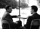 Feynman with Iwo Bialynicki-Birula, at the Relativity Conference in Warsaw (1962)