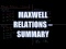 Maxwell Relations: Summary