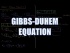 Gibbs-Duhem Equation