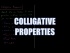 Colligative Properties