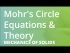 Mohr's Circle Equations & Theory