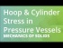 Hoop & Cylinder Stress in Pressure Vessels