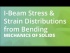 I-Beam Stress & Strain Distributions from Bending